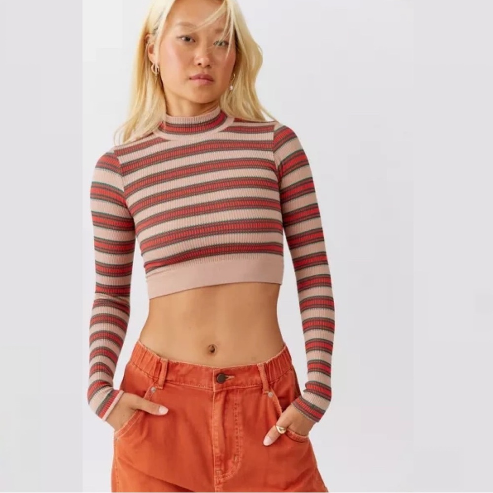 Urban Outfitters Out From Under Dominique Mock Neck Long Sleeve Crop Top